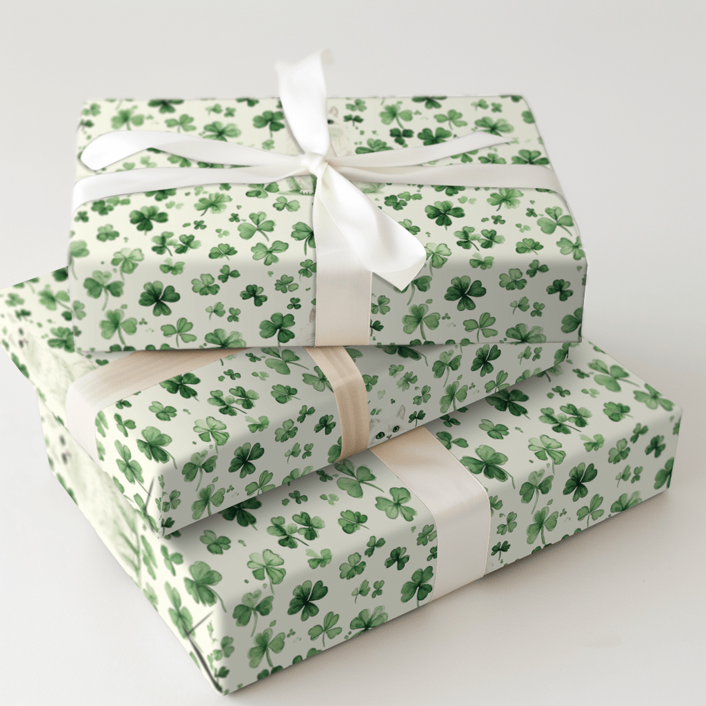 Shamrocks with the Persian - Wrapping Paper - Aspen & Arlo