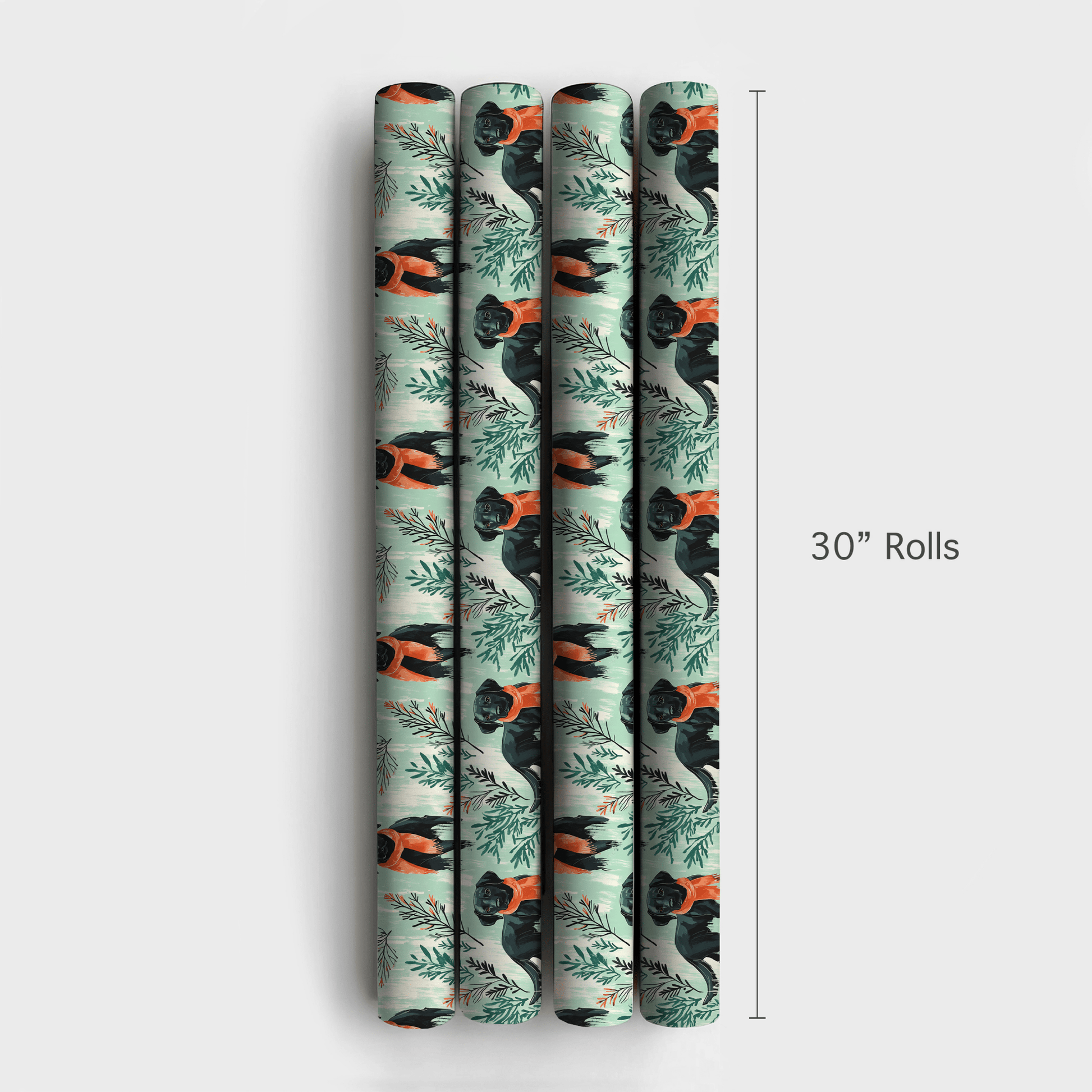 Mint Meadow Black Lab - Wrapping Paper - Aspen & Arlo