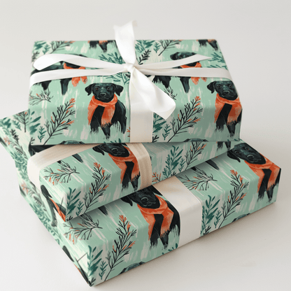 Mint Meadow Black Lab - Wrapping Paper - Aspen & Arlo