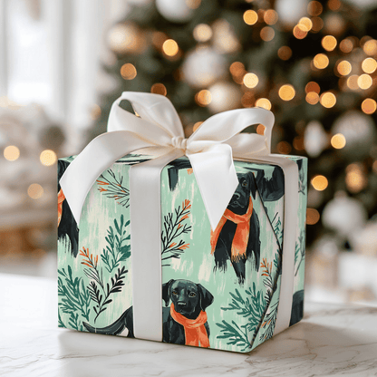 Mint Meadow Black Lab - Wrapping Paper - Aspen & Arlo