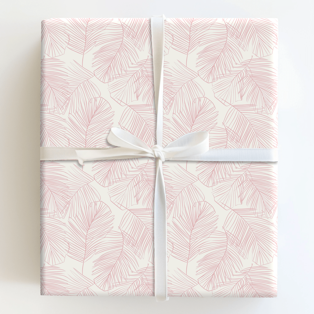Palms Pink Wrapping Paper: Pink Floral Gift Wrap – Aspen & Arlo