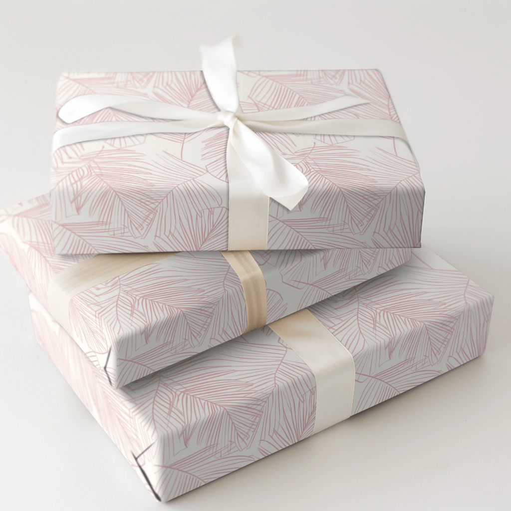 Palms Pink - Wrapping Paper - Aspen & Arlo