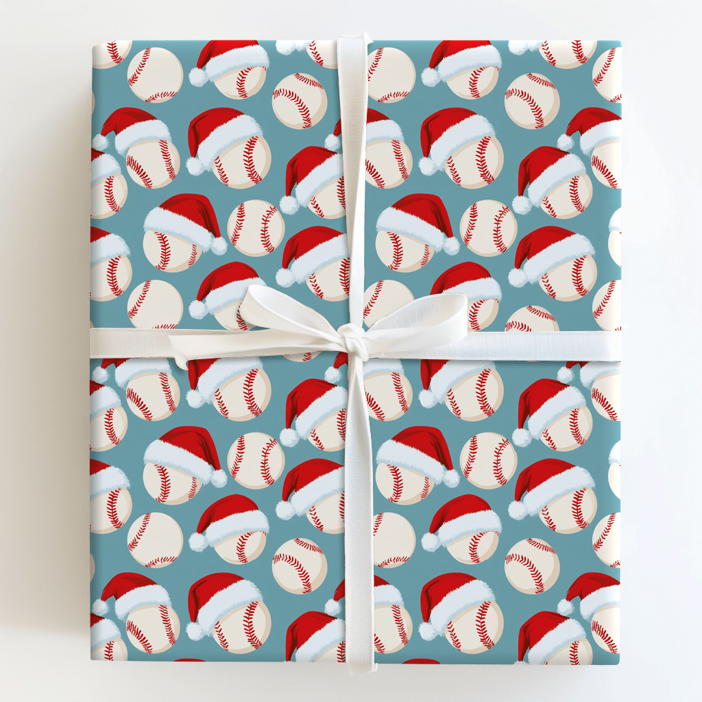 Santa Fastball - Wrapping Paper - Aspen & Arlo