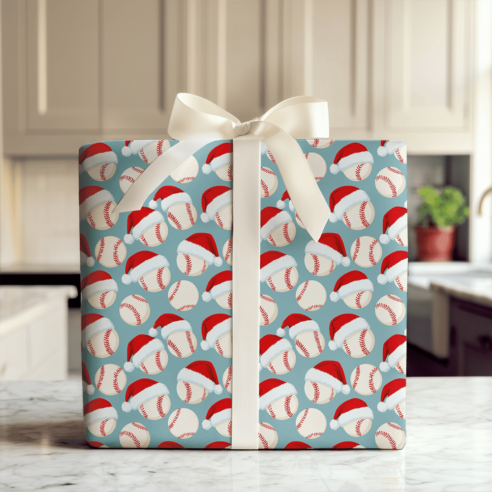 Santa Fastball - Wrapping Paper - Aspen & Arlo