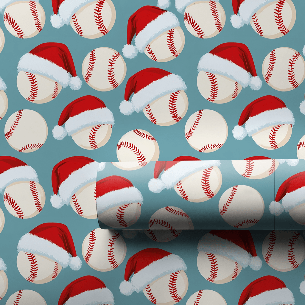 Santa Fastball - Wrapping Paper - Aspen & Arlo