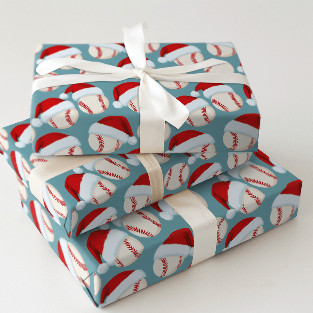 Santa Fastball - Wrapping Paper - Aspen & Arlo
