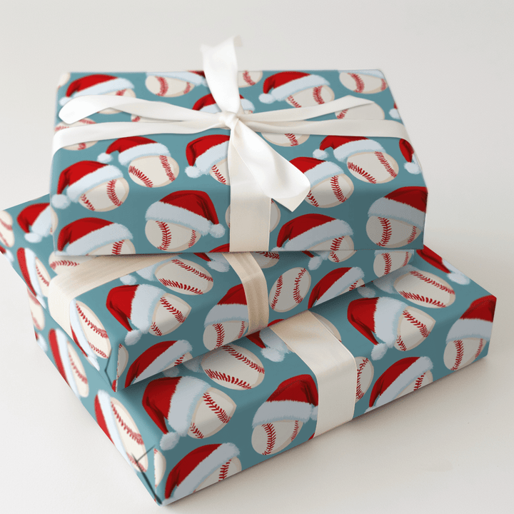 Santa Fastball - Wrapping Paper - Aspen & Arlo
