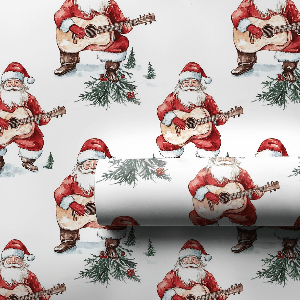 Strumming with St.Nick - Wrapping Paper - Aspen & Arlo
