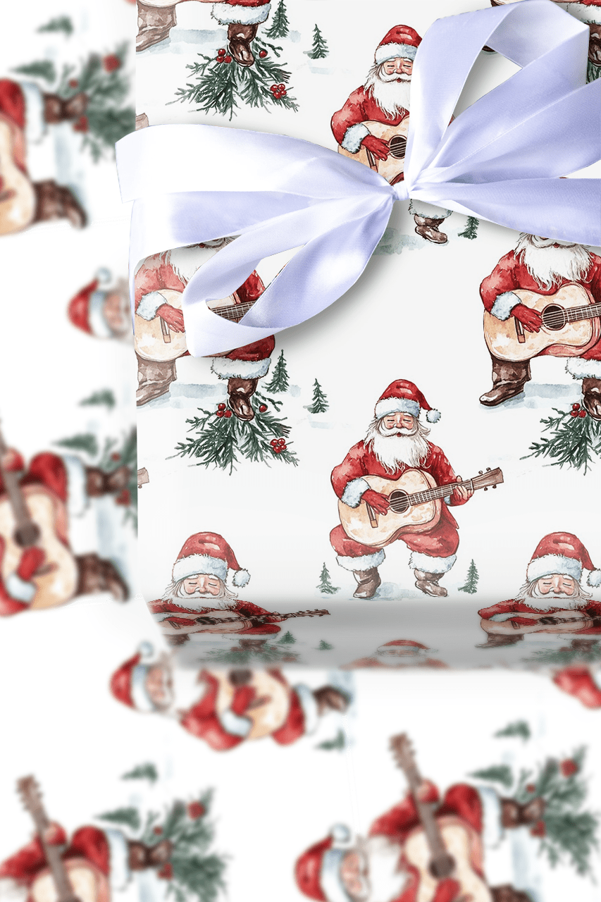 Strumming with St.Nick - Wrapping Paper - Aspen & Arlo
