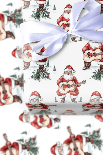 Strumming with St.Nick - Wrapping Paper - Aspen & Arlo