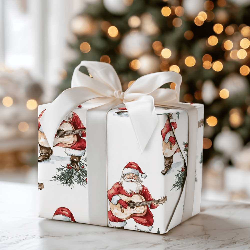 Strumming with St.Nick - Wrapping Paper - Aspen & Arlo