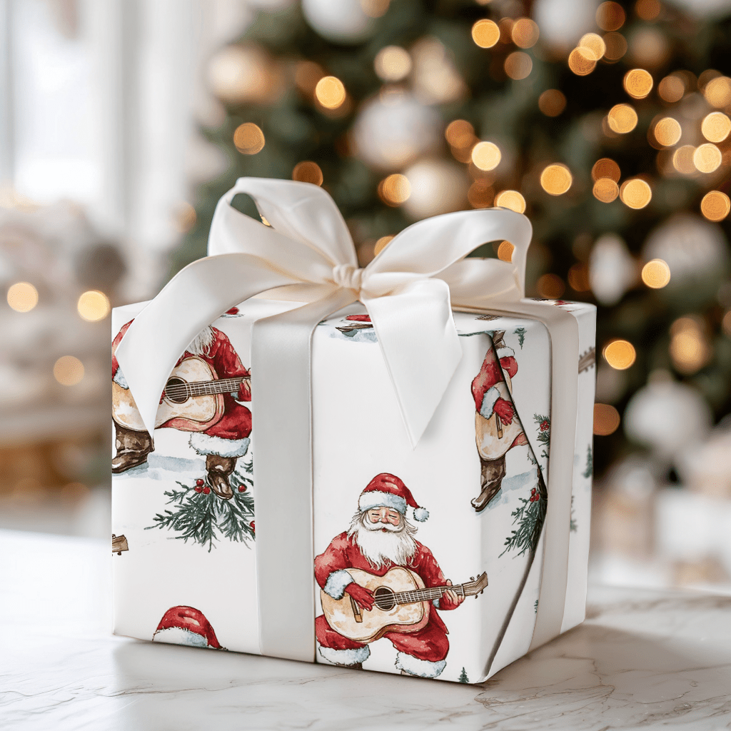Strumming with St.Nick - Wrapping Paper - Aspen & Arlo