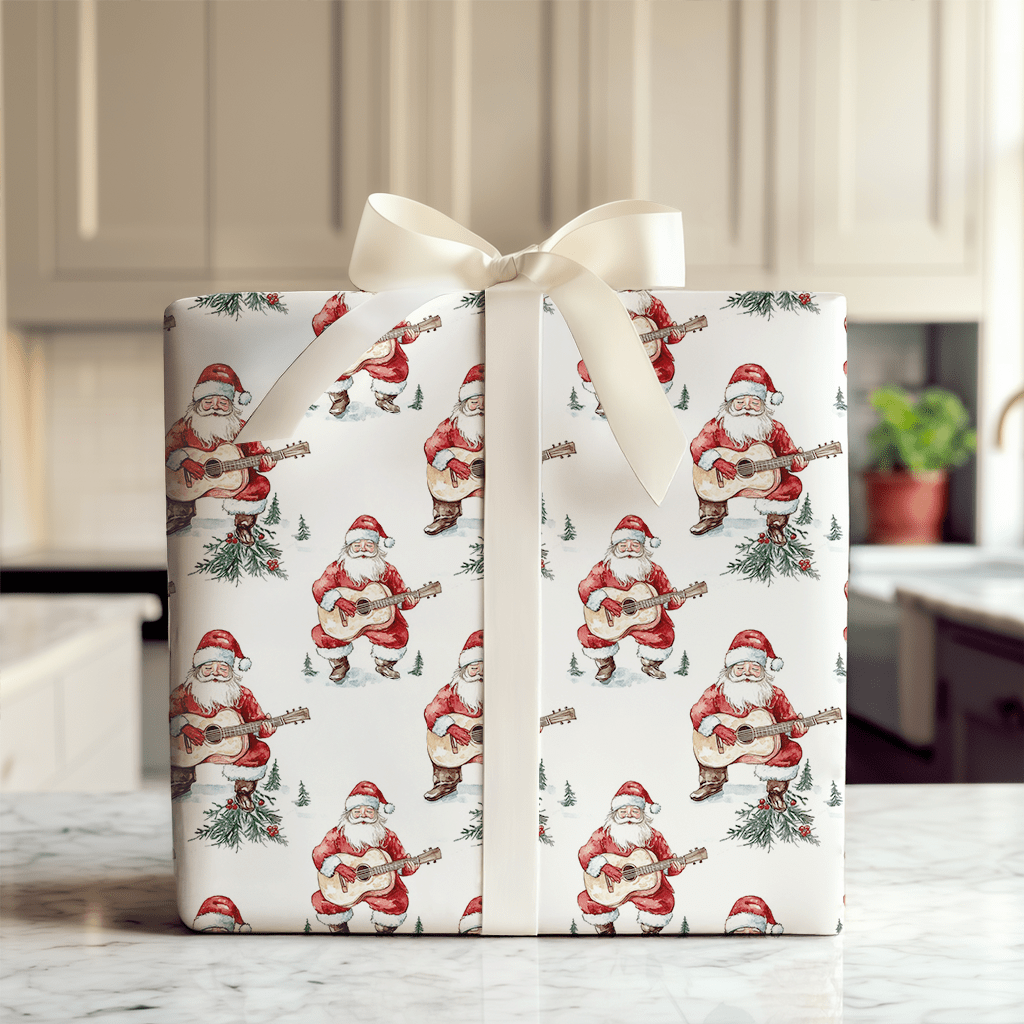 Strumming with St.Nick - Wrapping Paper - Aspen & Arlo