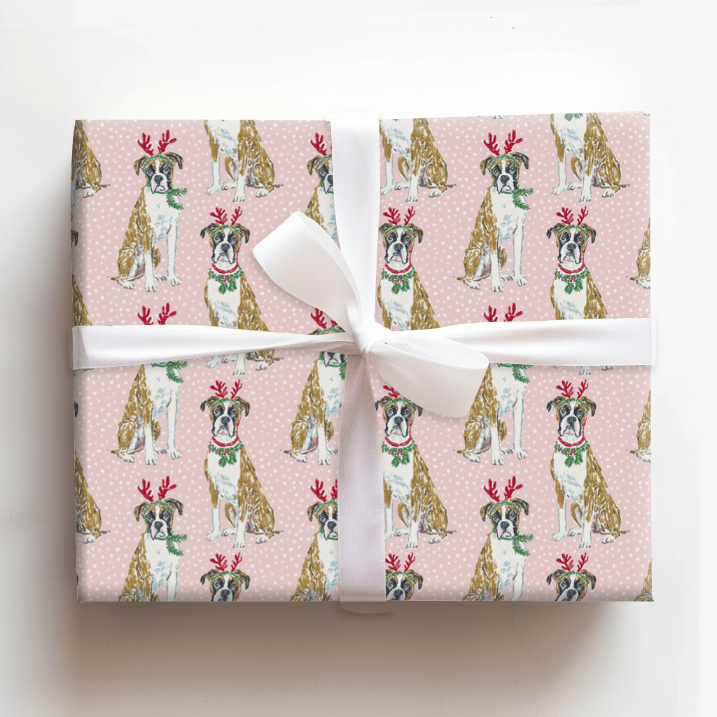 Boxer Reindeer Games - Wrapping Paper - Aspen & Arlo
