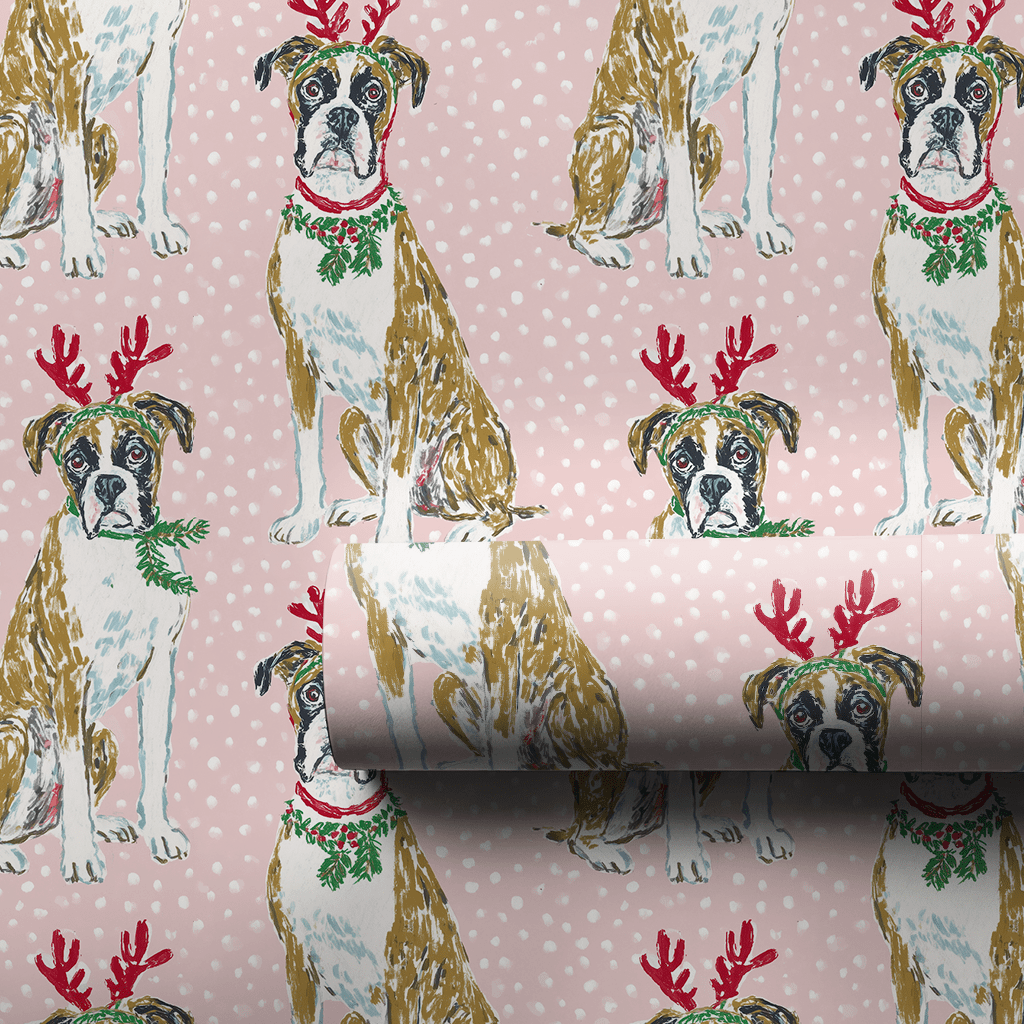 Boxer Reindeer Games - Wrapping Paper - Aspen & Arlo
