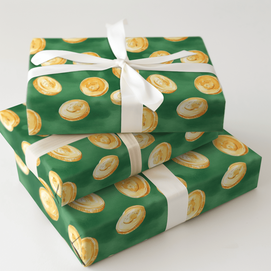 Gold in the Green - Wrapping Paper - Aspen & Arlo