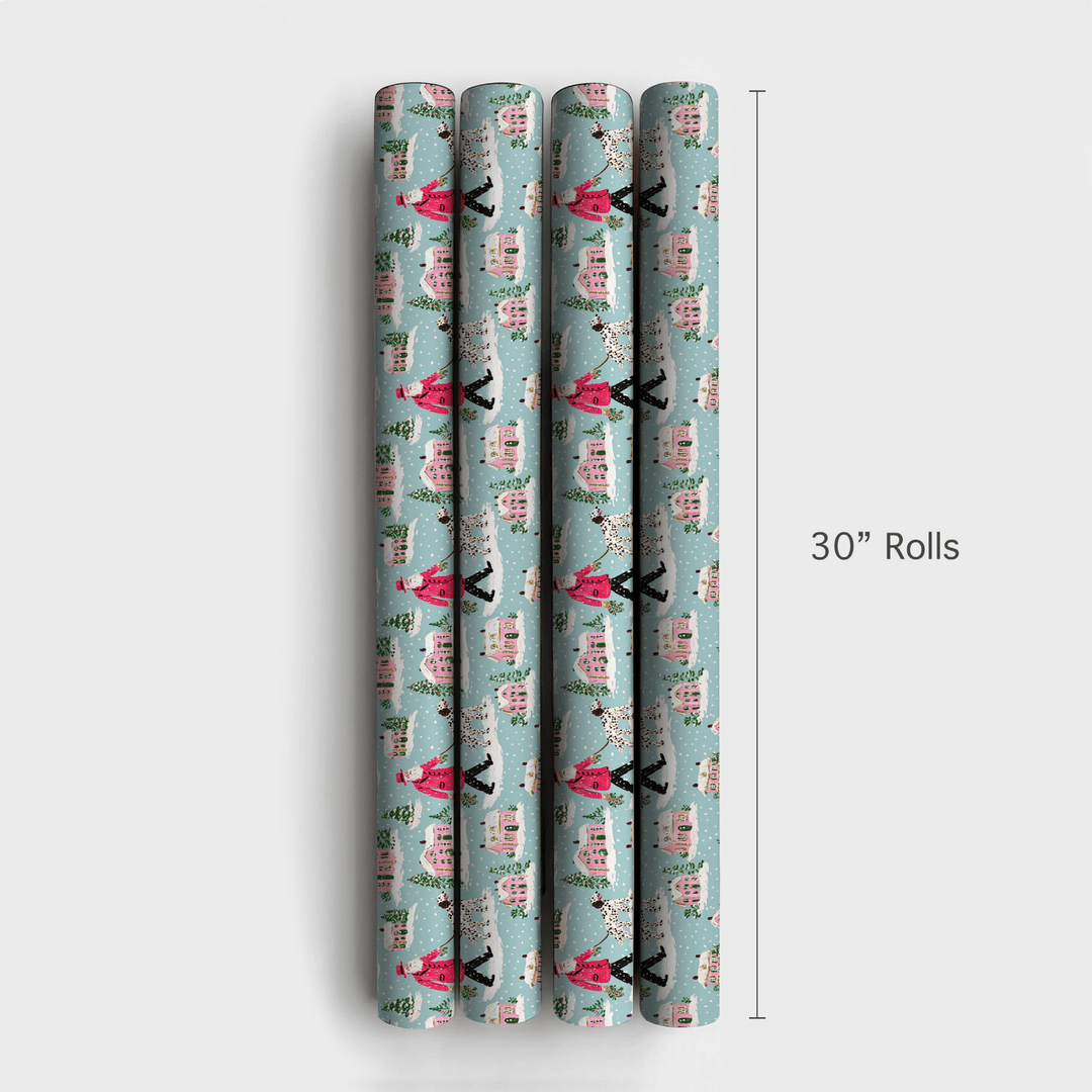 Santa Walks the Setter - Wrapping Paper - Aspen & Arlo