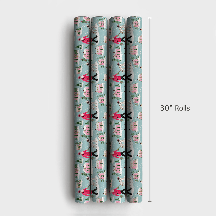 Santa Walks the Setter - Wrapping Paper - Aspen & Arlo