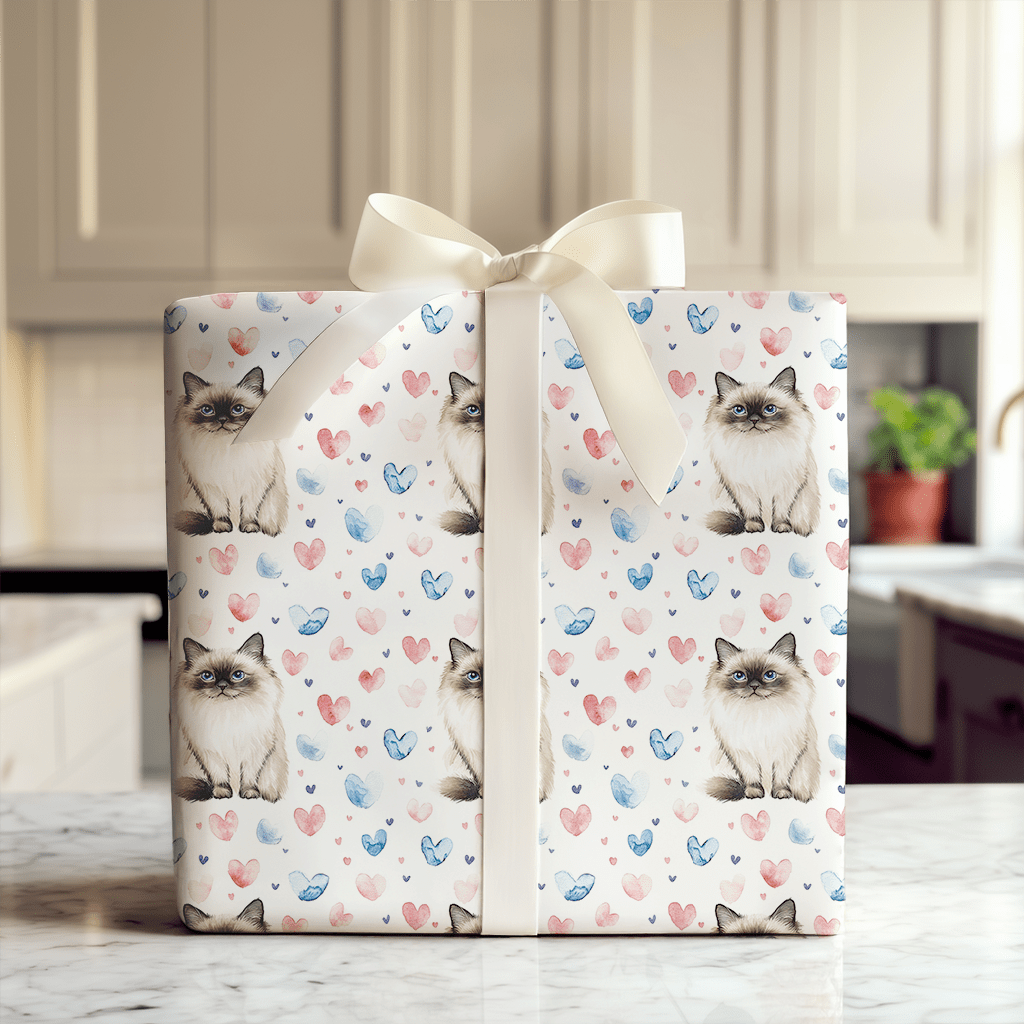 Birman Valentine - Wrapping Paper - Aspen & Arlo