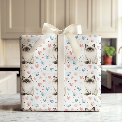 Birman Valentine - Wrapping Paper - Aspen & Arlo