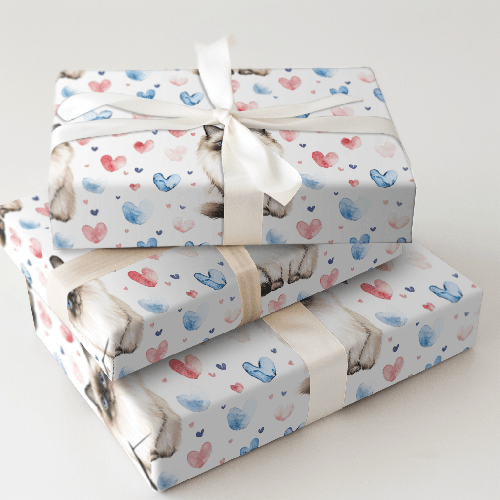 Birman Valentine - Wrapping Paper - Aspen & Arlo