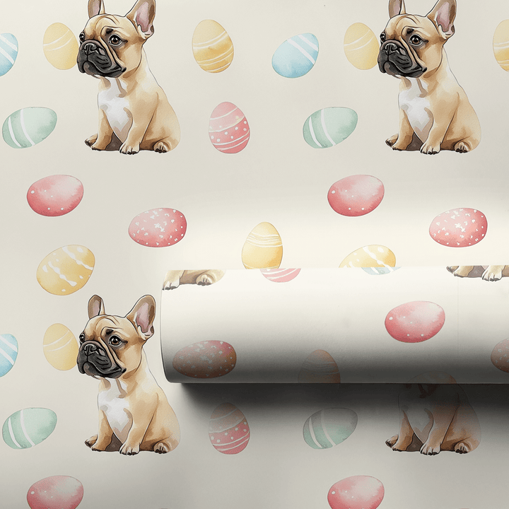 Easter Eggs with the Tan Frenchie - Wrapping Paper - Aspen & Arlo