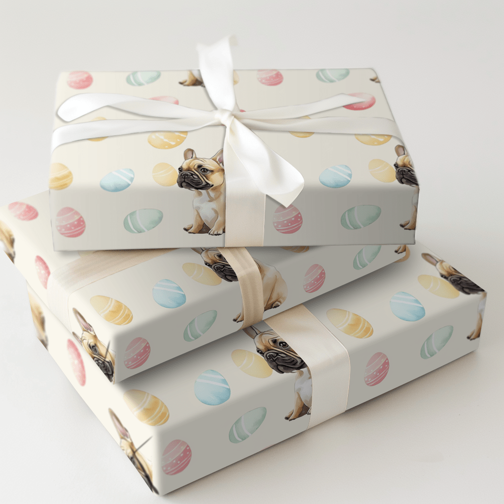 Easter Eggs with the Tan Frenchie - Wrapping Paper - Aspen & Arlo
