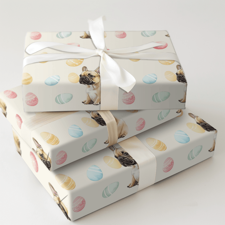 Easter Eggs with the Tan Frenchie - Wrapping Paper - Aspen & Arlo