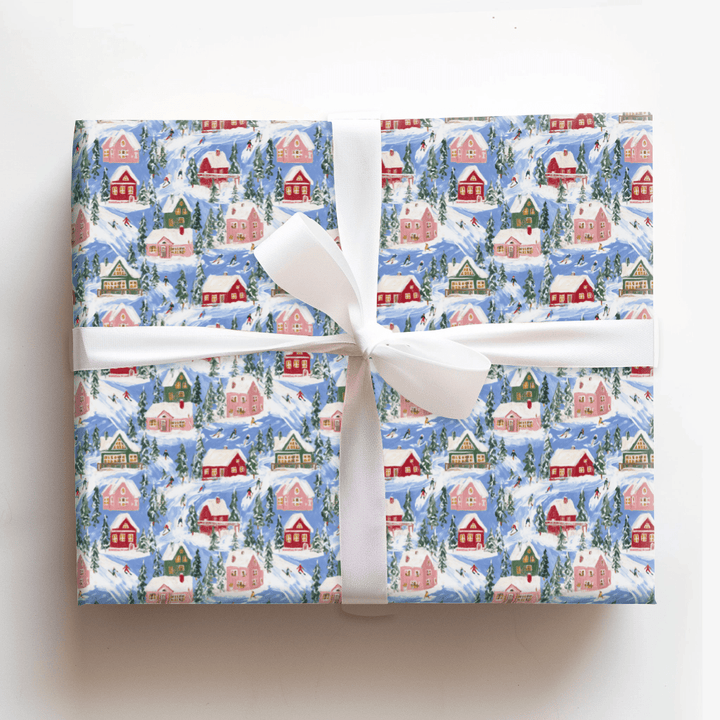 Pink Chalet Village - Wrapping Paper - Aspen & Arlo
