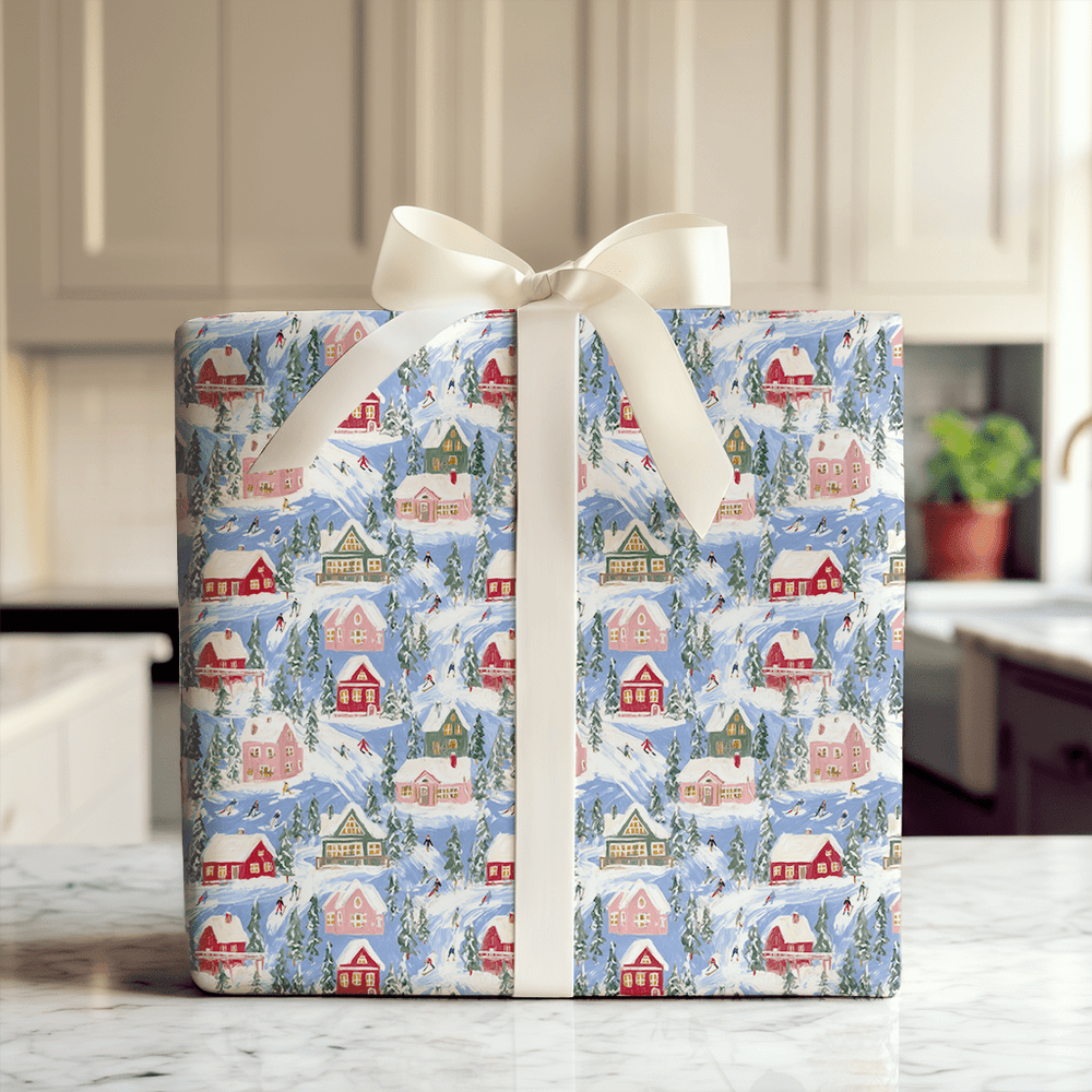 Pink Chalet Village - Wrapping Paper - Aspen & Arlo