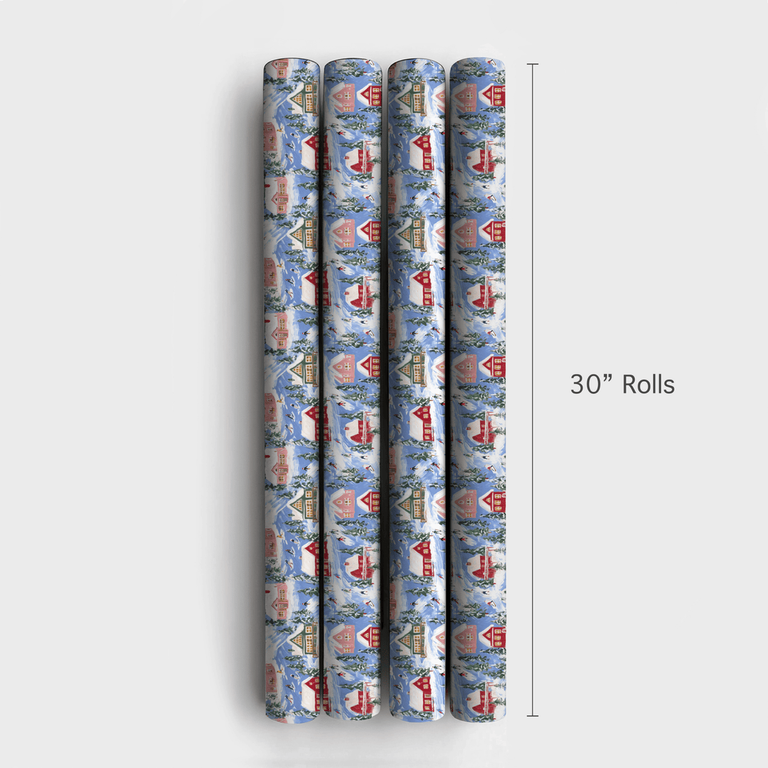Pink Chalet Village - Wrapping Paper - Aspen & Arlo