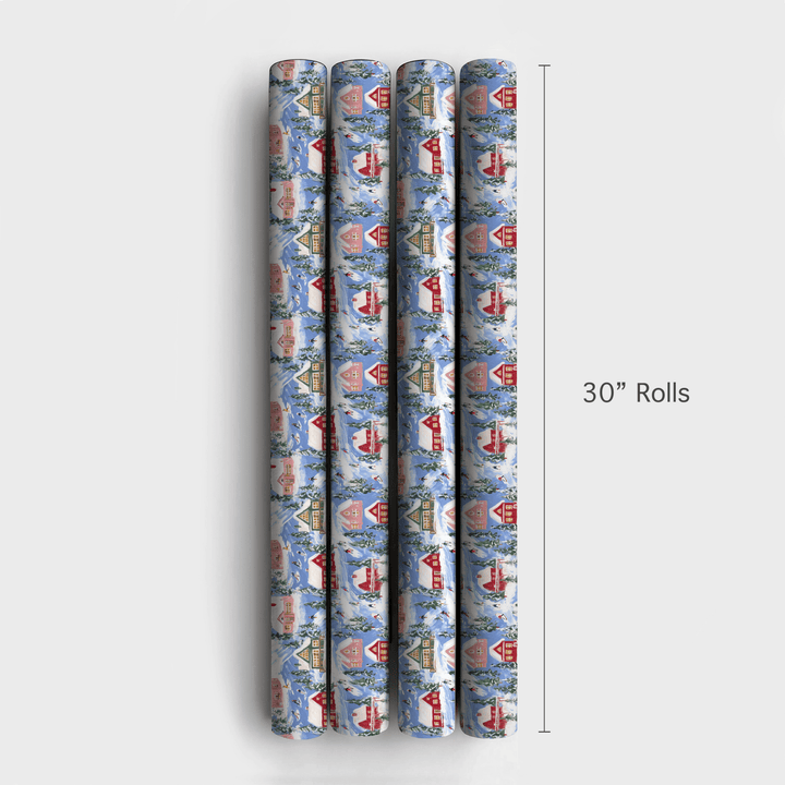 Pink Chalet Village - Wrapping Paper - Aspen & Arlo