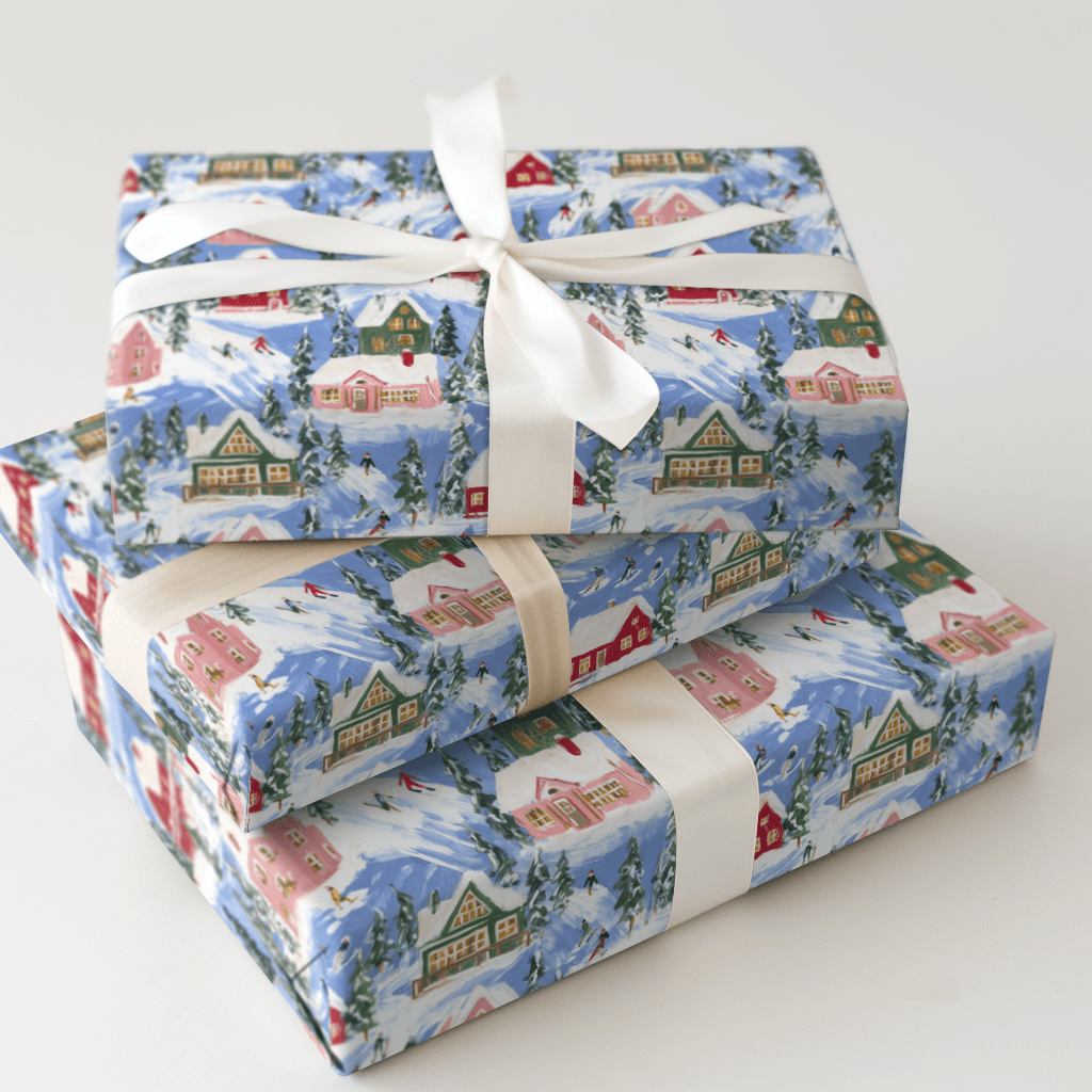 Pink Chalet Village - Wrapping Paper - Aspen & Arlo