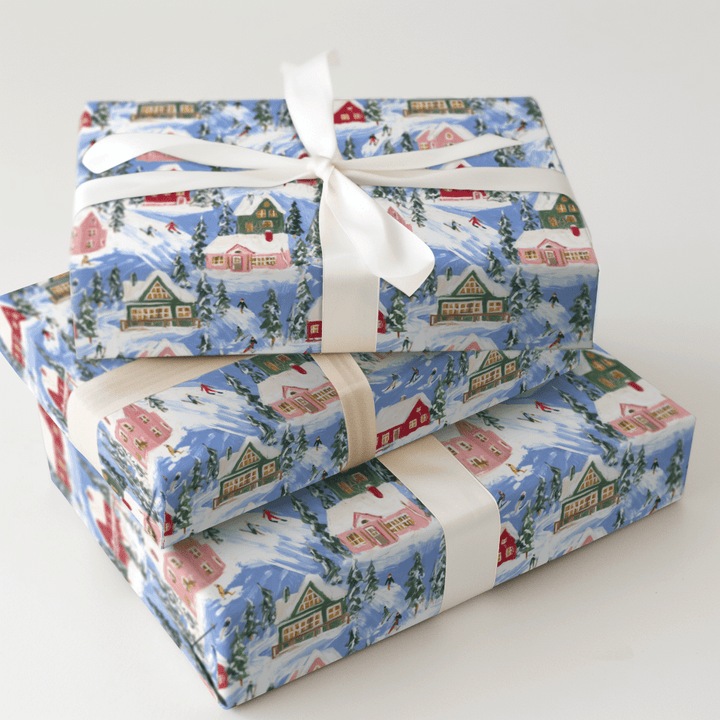 Pink Chalet Village - Wrapping Paper - Aspen & Arlo