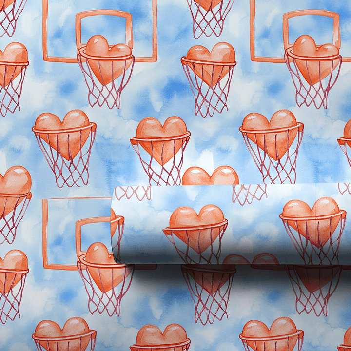 My Basketball Valentine - Wrapping Paper - Aspen & Arlo