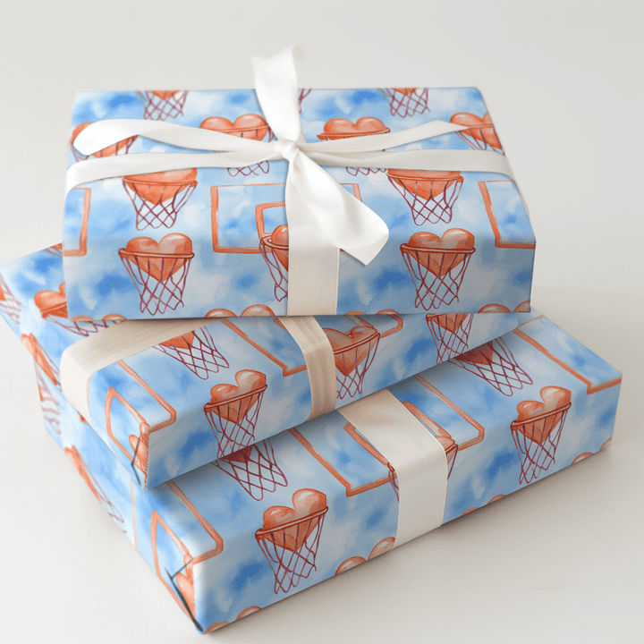 My Basketball Valentine - Wrapping Paper - Aspen & Arlo