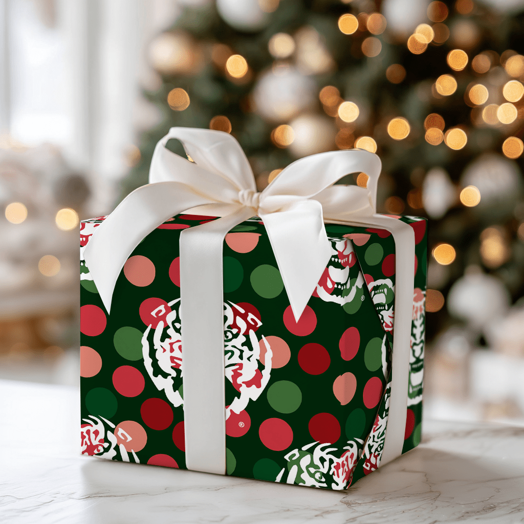 LSU Christmas Dots - Wrapping Paper - Aspen & Arlo