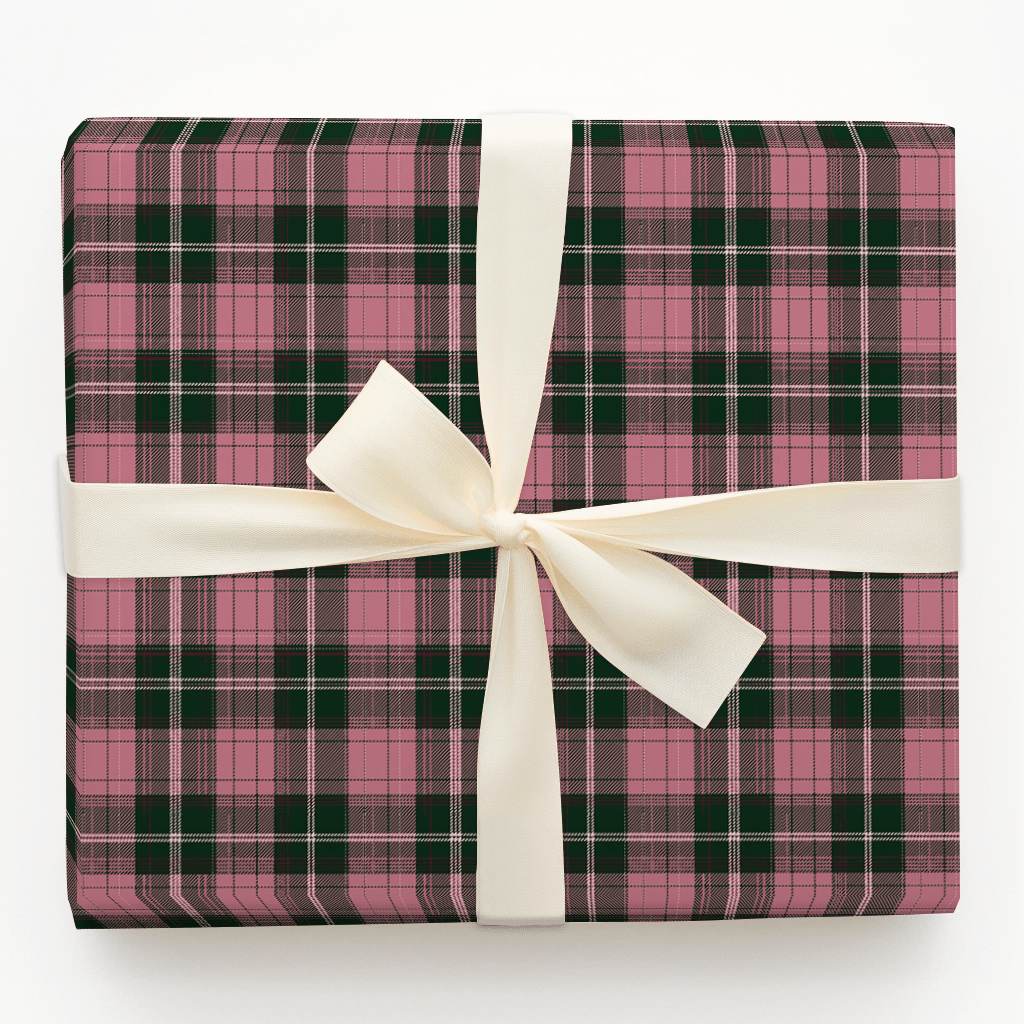 Pink Christmas Tartan - Wrapping Paper - Aspen & Arlo