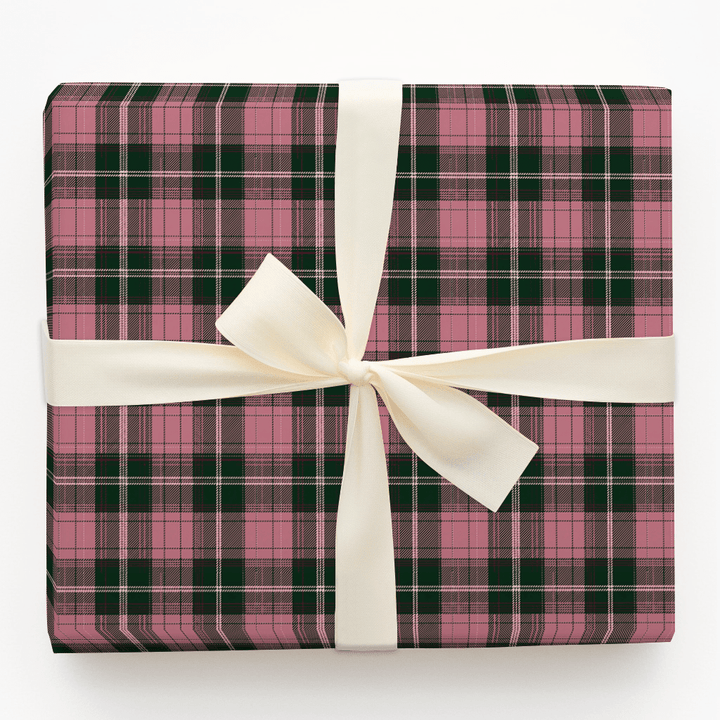Pink Christmas Tartan - Wrapping Paper - Aspen & Arlo