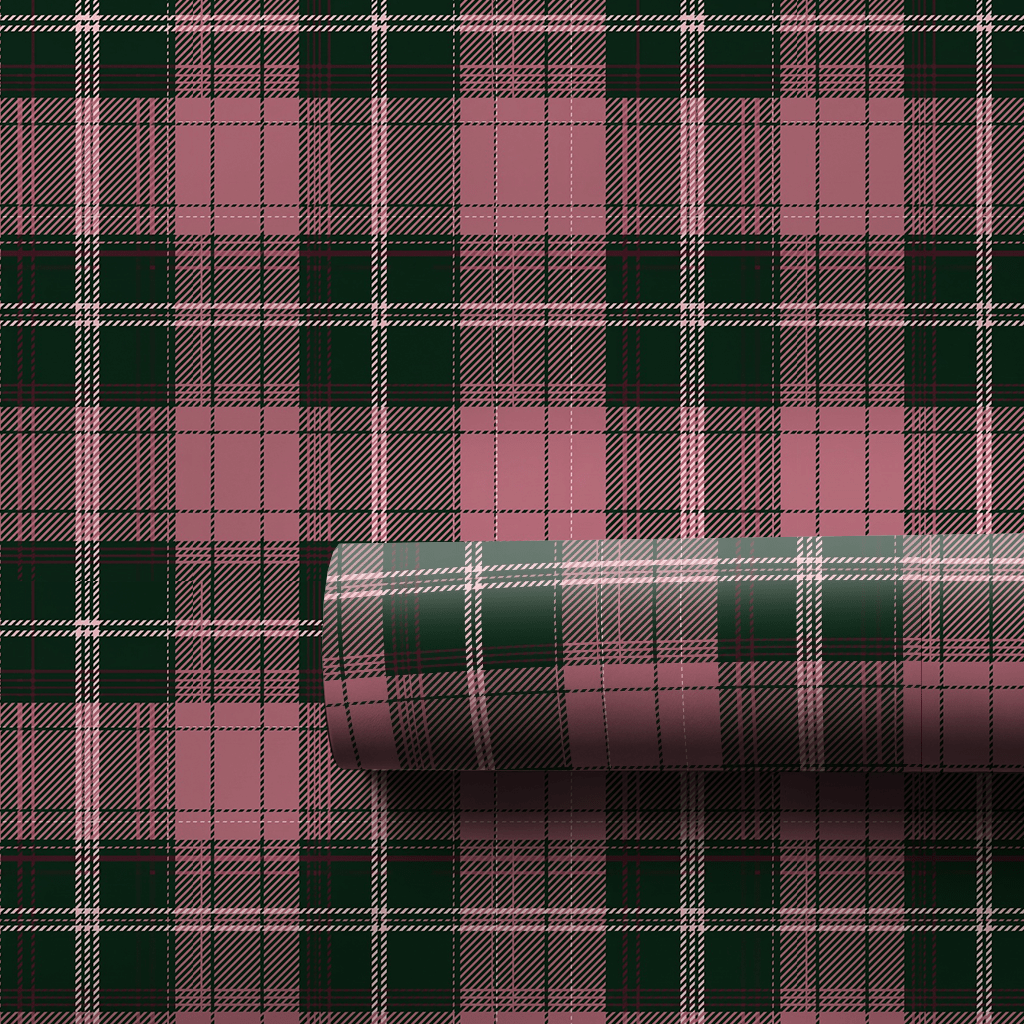 Pink Christmas Tartan - Wrapping Paper - Aspen & Arlo
