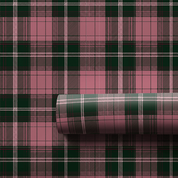 Pink Christmas Tartan - Wrapping Paper - Aspen & Arlo