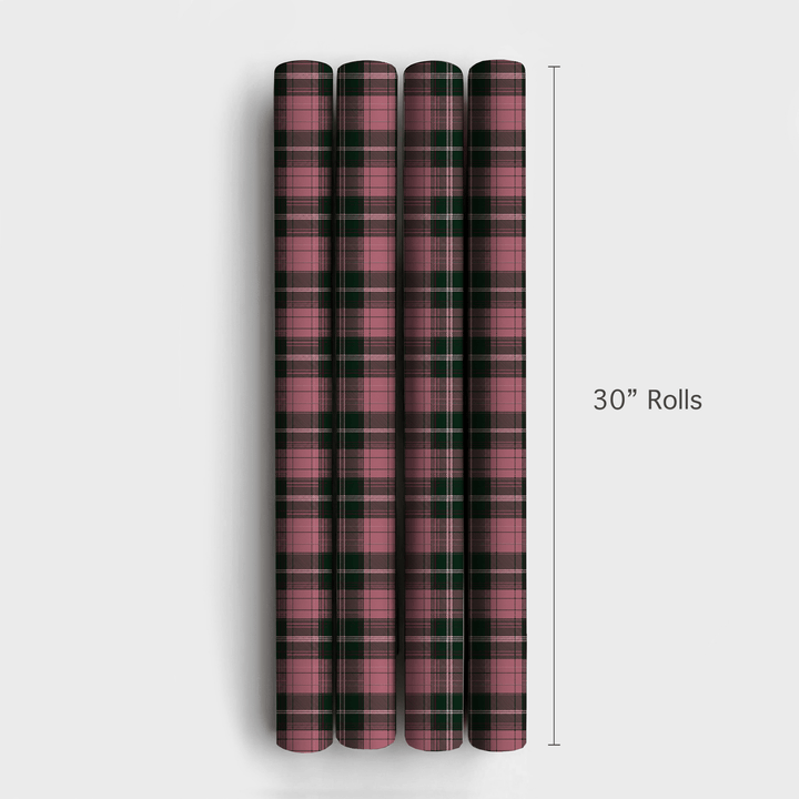 Pink Christmas Tartan - Wrapping Paper - Aspen & Arlo