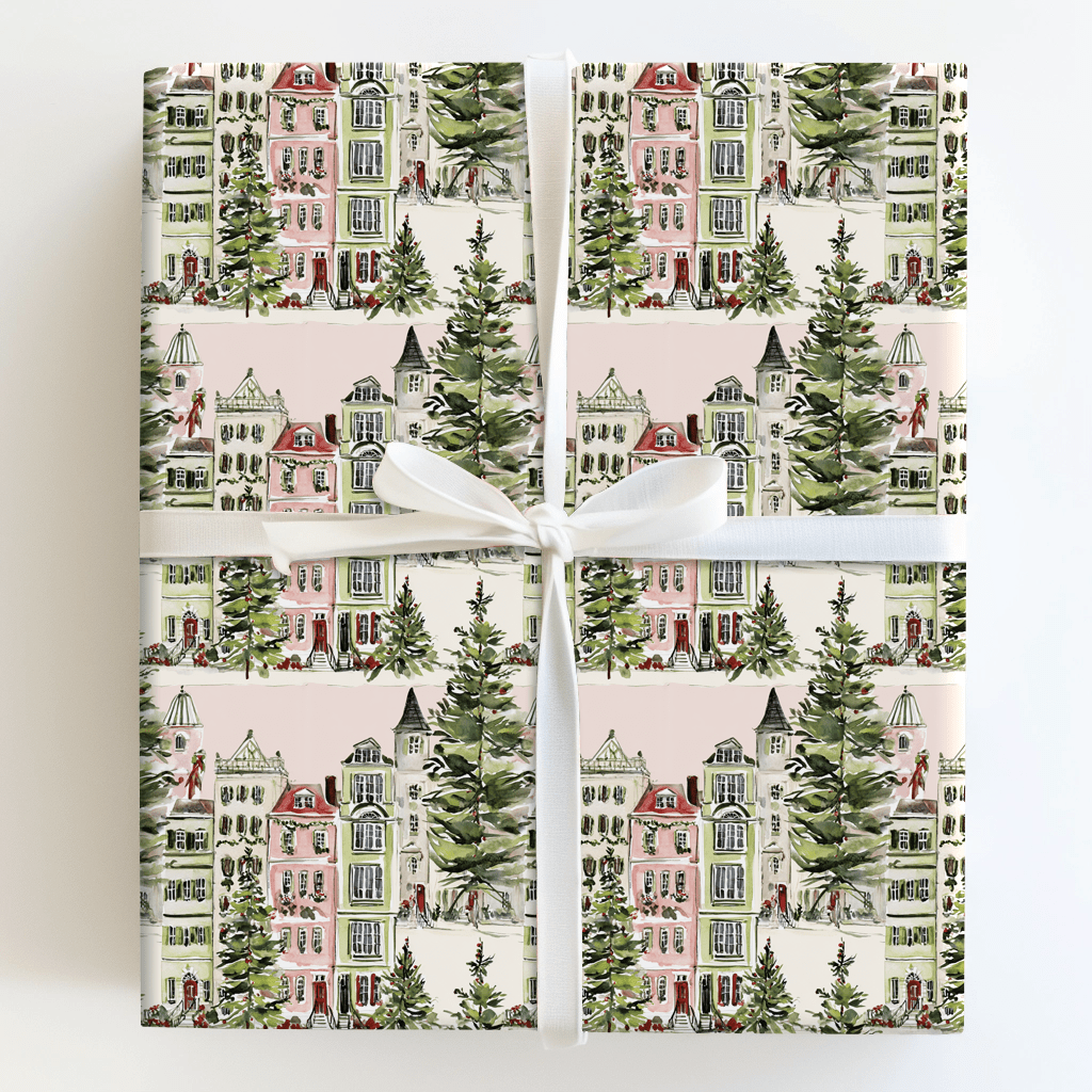 Postcard Village - Wrapping Paper - Aspen & Arlo