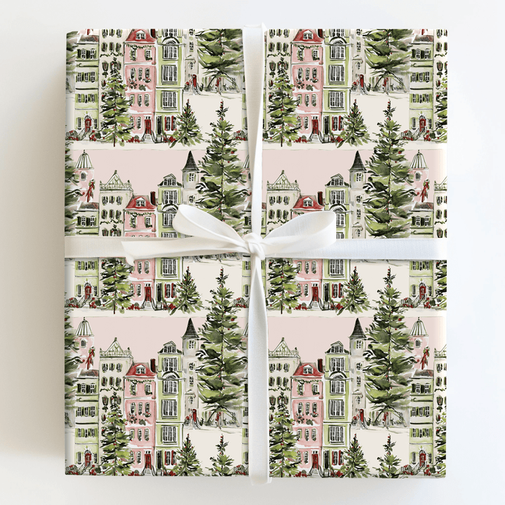 Postcard Village - Wrapping Paper - Aspen & Arlo