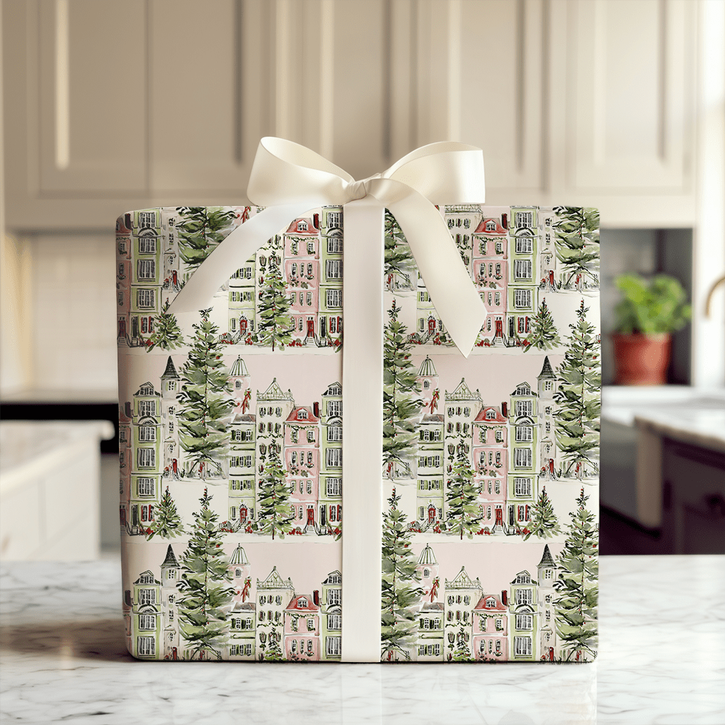 Postcard Village - Wrapping Paper - Aspen & Arlo