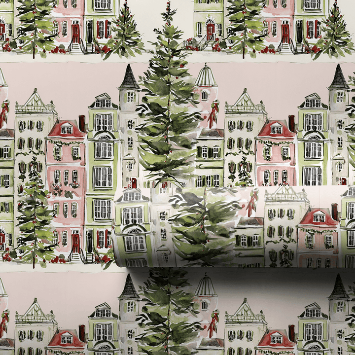 Postcard Village - Wrapping Paper - Aspen & Arlo