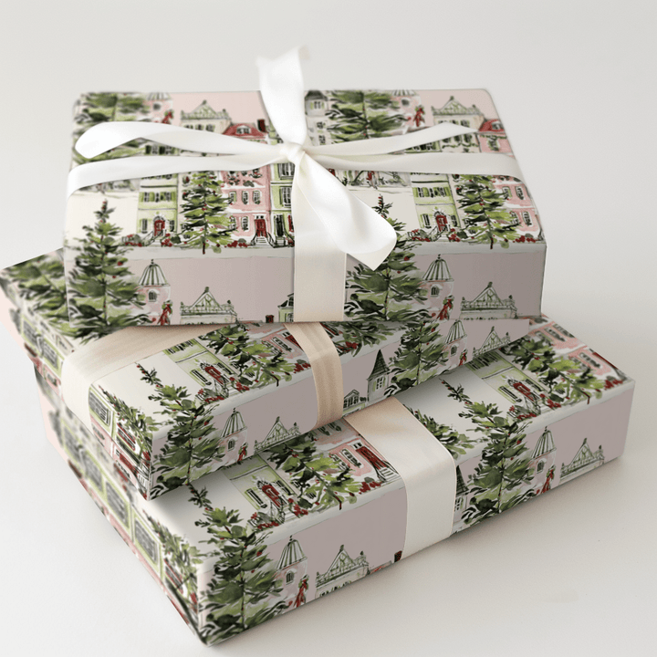 Postcard Village - Wrapping Paper - Aspen & Arlo