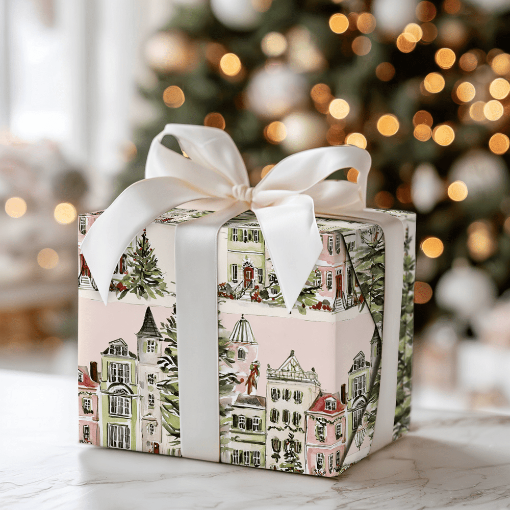 Postcard Village - Wrapping Paper - Aspen & Arlo