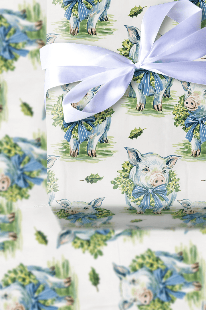 Wreath the Pig - Wrapping Paper - Aspen & Arlo