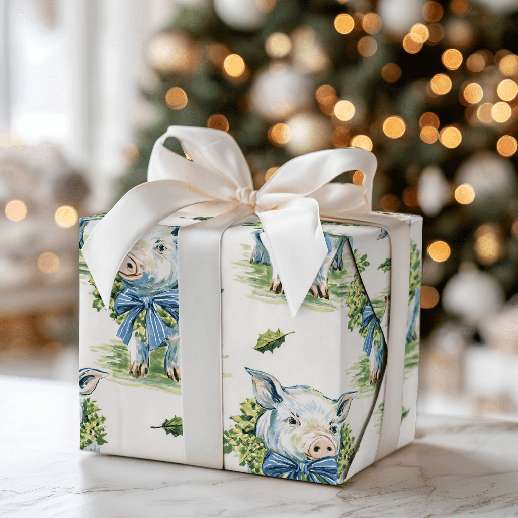 Wreath the Pig - Wrapping Paper - Aspen & Arlo